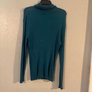 Lane Bryant Women's Long Sleeve Teal Knit Turtle Neck Shirt Sz 22/24 Feminine